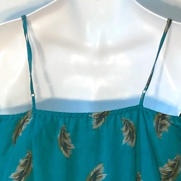 Xhilaration SZL Teal camisole top Feather Fairy Boho 80's Feminine Sheer Vintage - Picture 4 of 8
